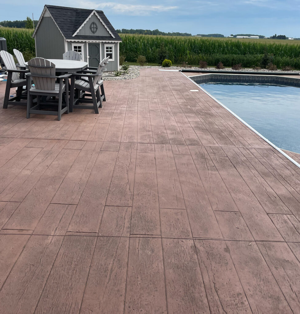 stamped concrete pool deck Indiana