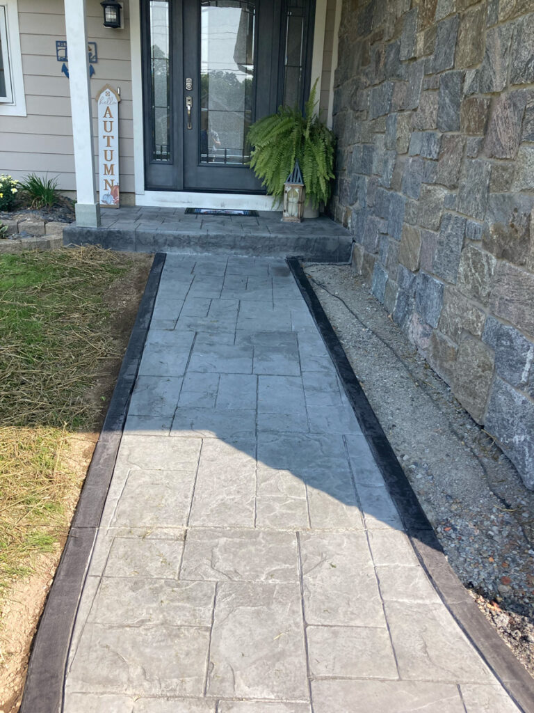 northeast Indiana stamped concrete walkway